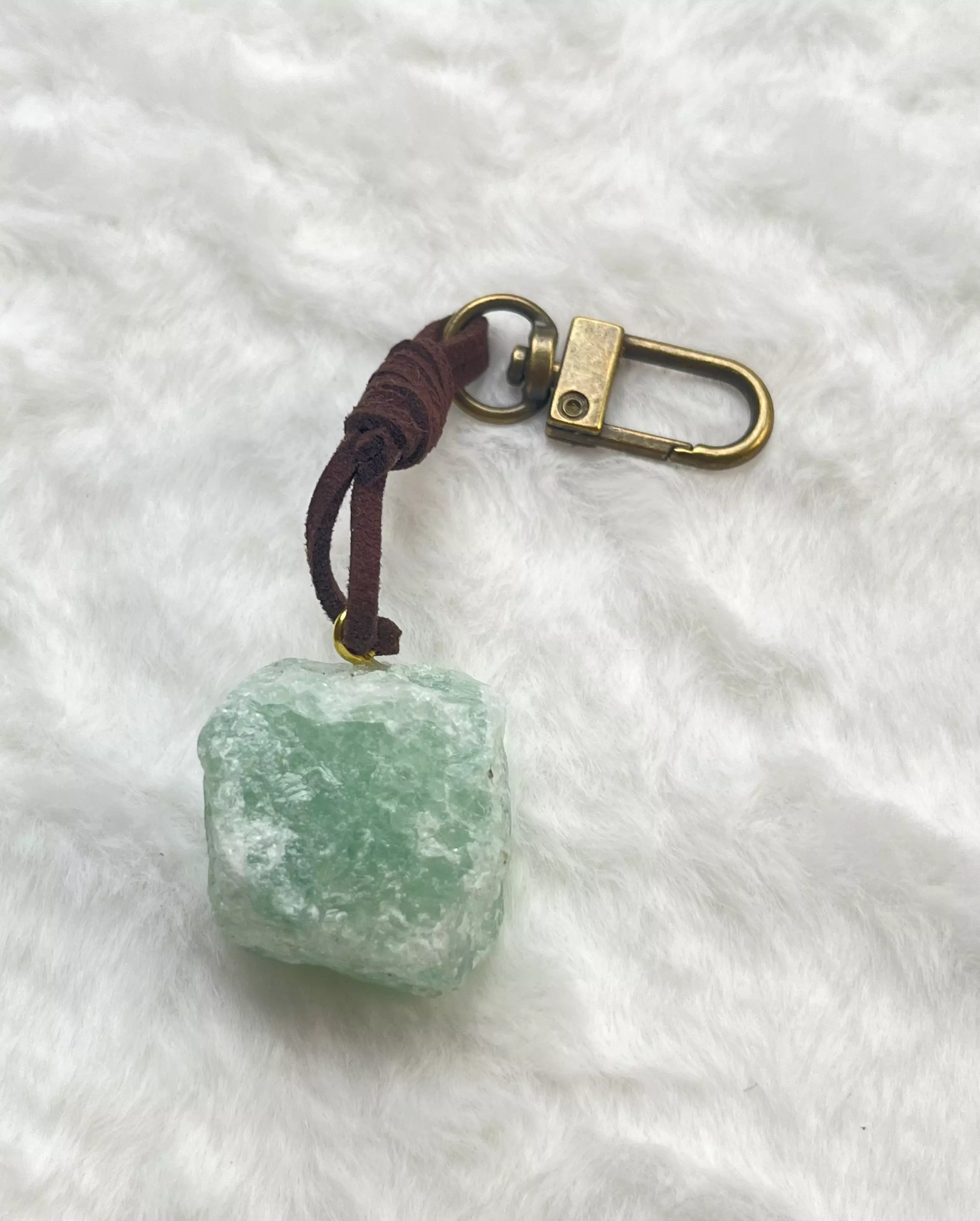 plant/Natural Crystal Stone Keychain(green)-1
