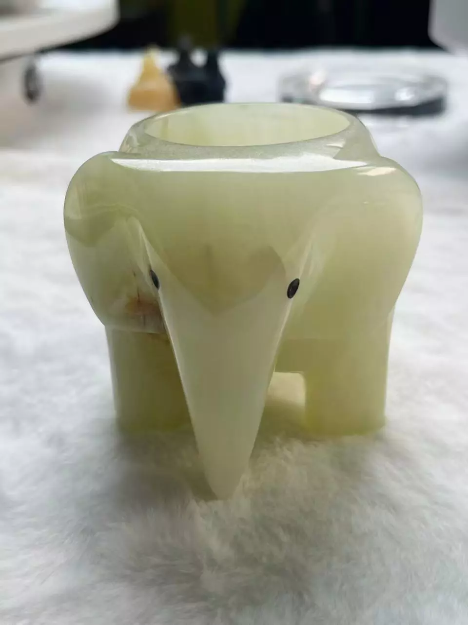 plant/Jade Marble Elephant Candle Holder-0