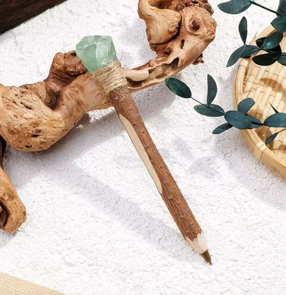 plant/Natural Crystal Wand Ballpoint Pen -QT2509A02-0