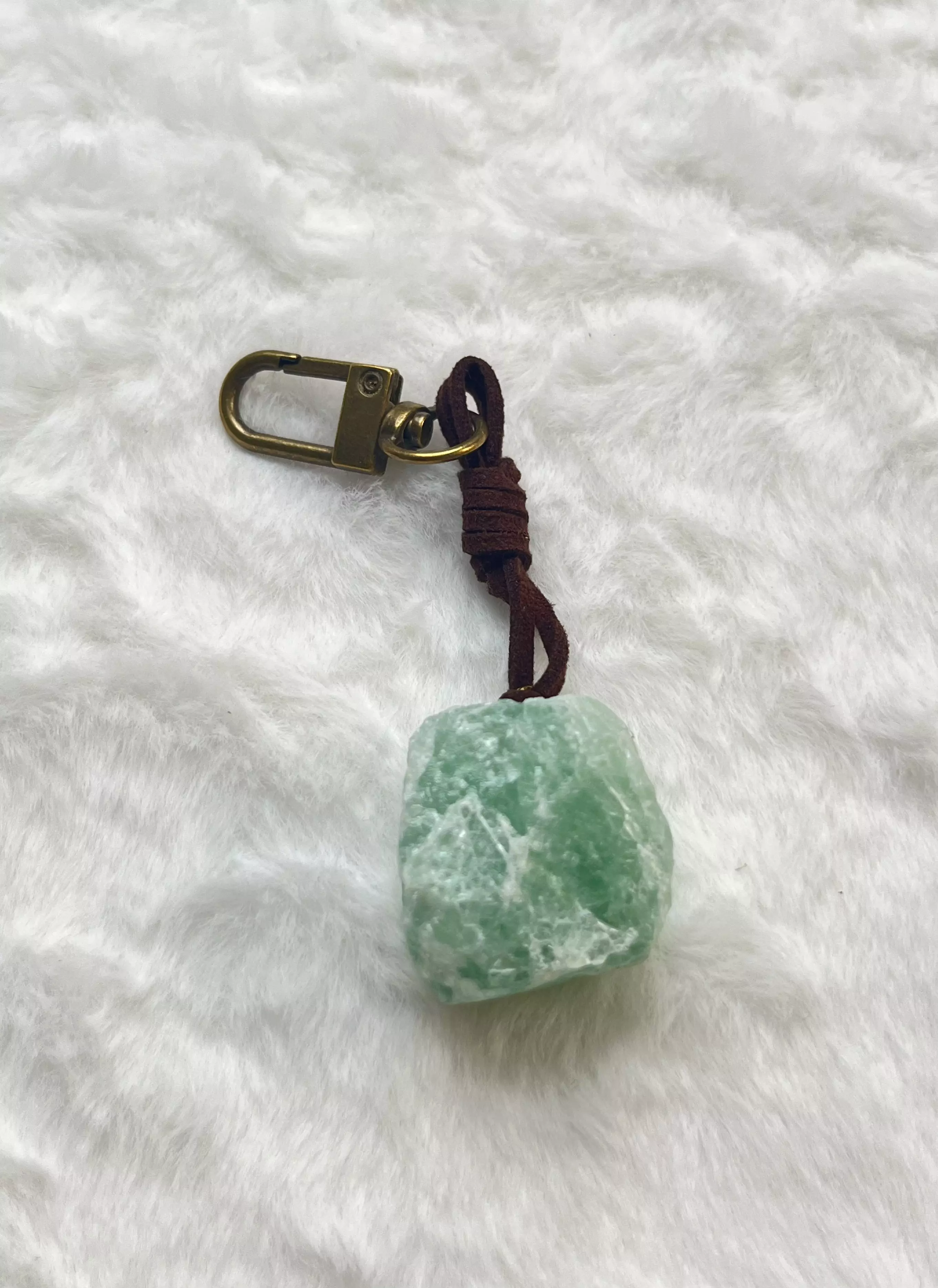 plant/Natural Crystal Stone Keychain(green)-0