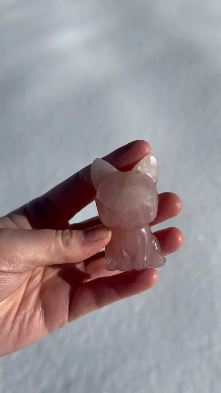 plant/Rose Quartz carving-2