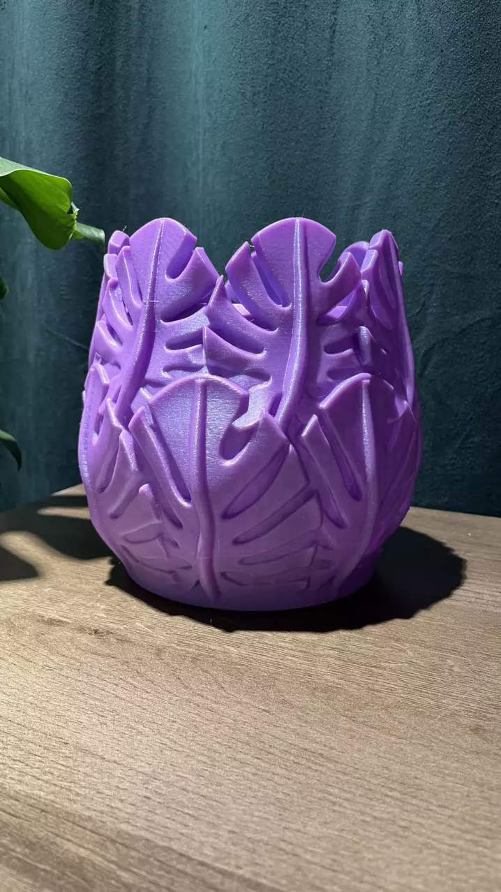 plant/🌿 Stunning 3D Printed Monstera Leaf-Inspired Planter – Angela Amethyst💜-0