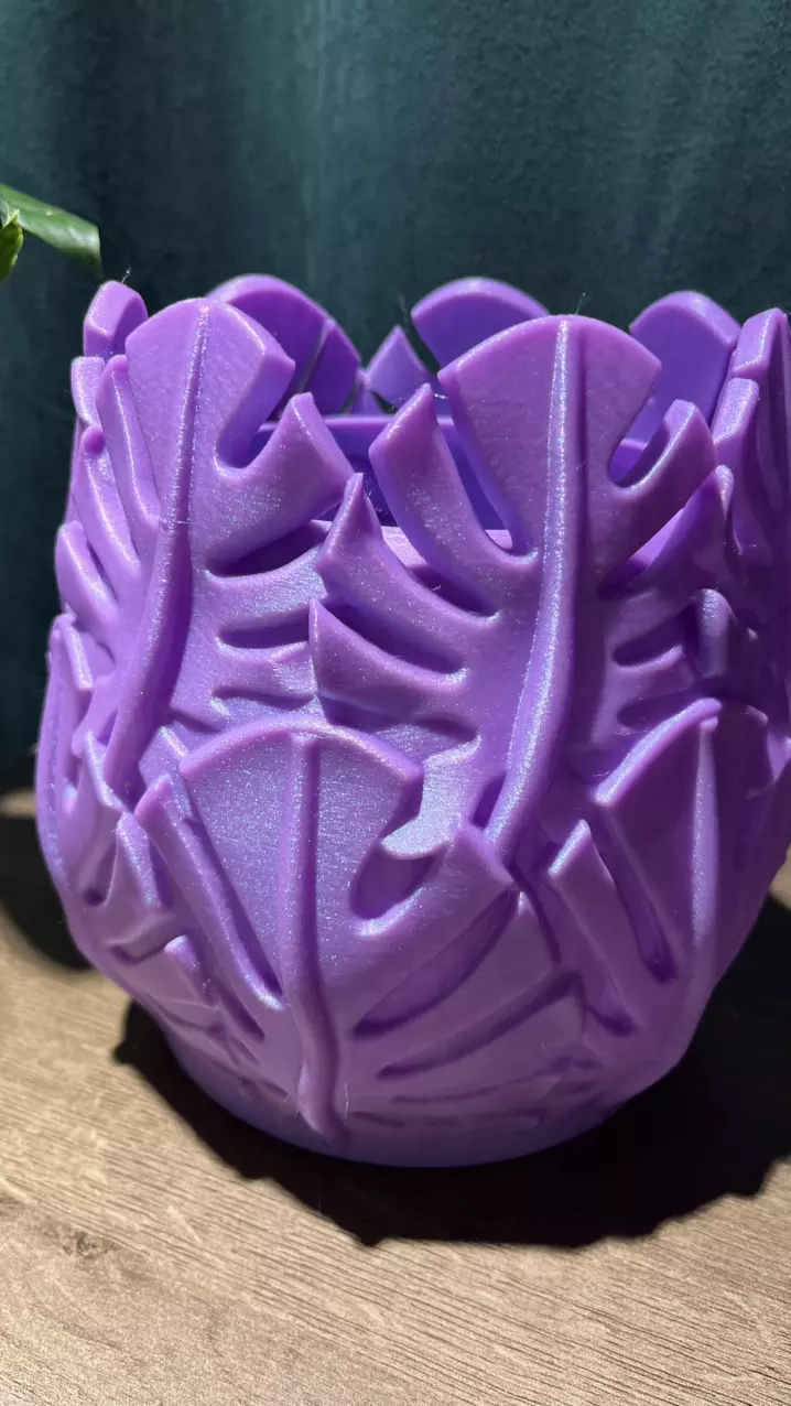 plant/🌿 Stunning 3D Printed Monstera Leaf-Inspired Planter – Angela Amethyst💜-1
