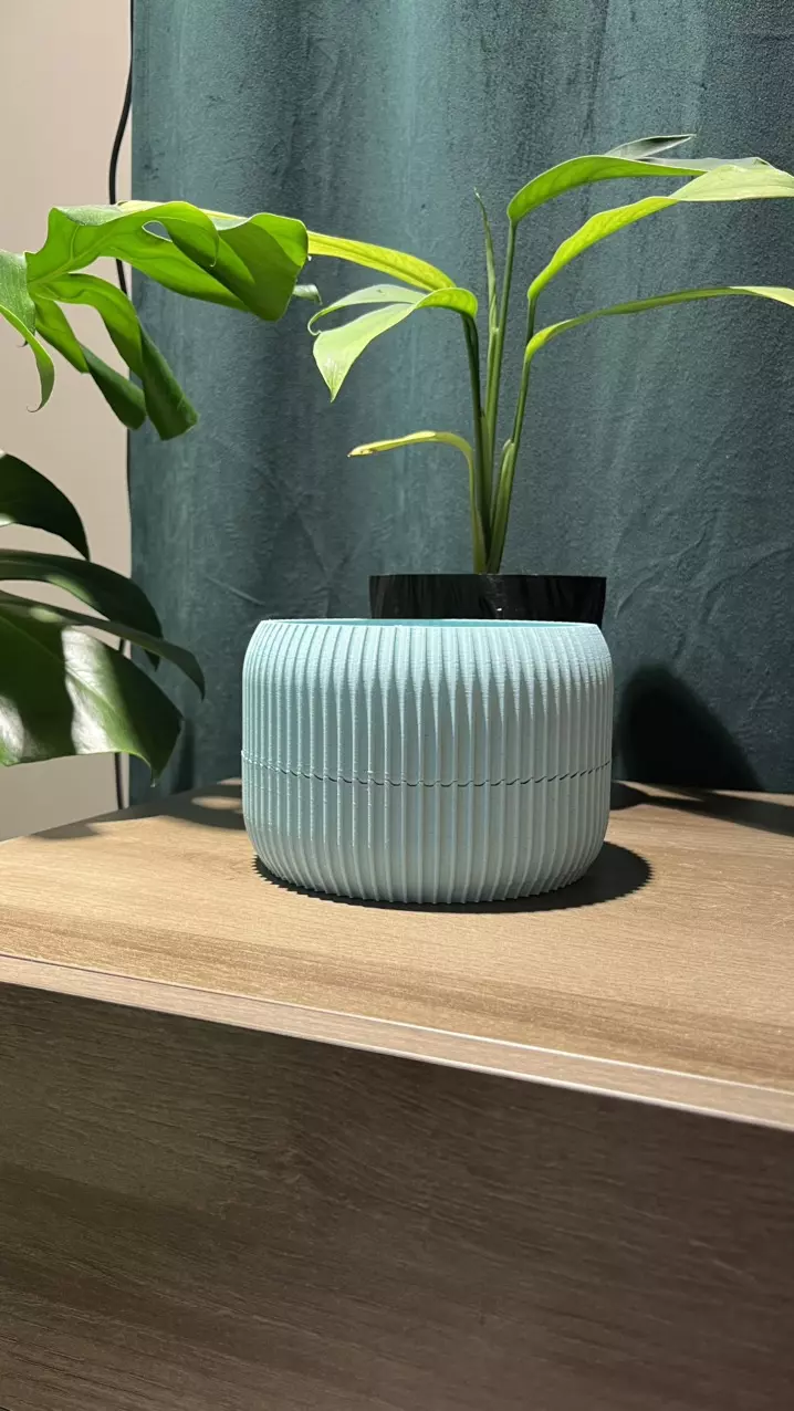 plant/🌱 Modern 3D Printed Planter with Fitted Drip Tray – Elevate Your Plant Game! 🍃-0