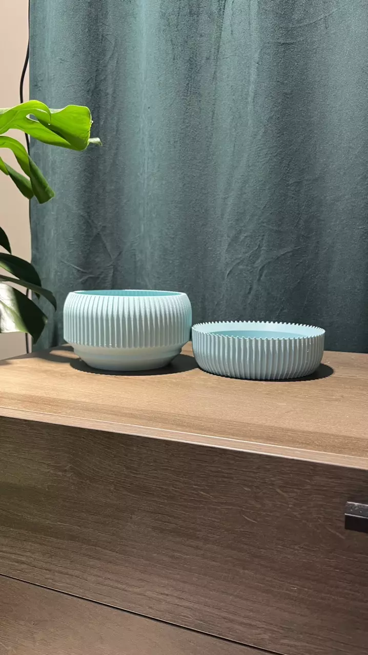 plant/🌱 Modern 3D Printed Planter with Fitted Drip Tray – Elevate Your Plant Game! 🍃-1