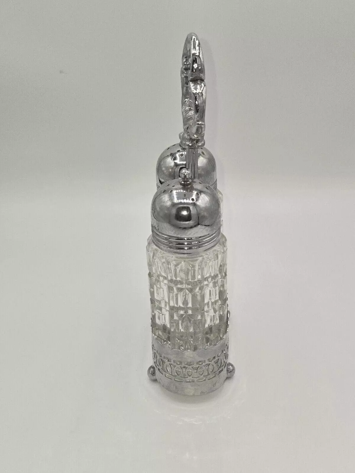 plant/Vintage Chromium Plate Salt & Pepper Shaker Set England-1