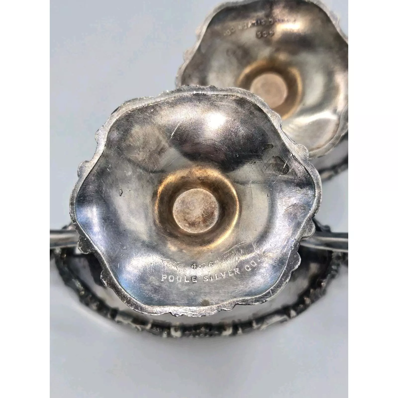 plant/Poole Silver Co. Lancaster Rose Silver Plated Creamer and Sugar Bowl Set #406-8