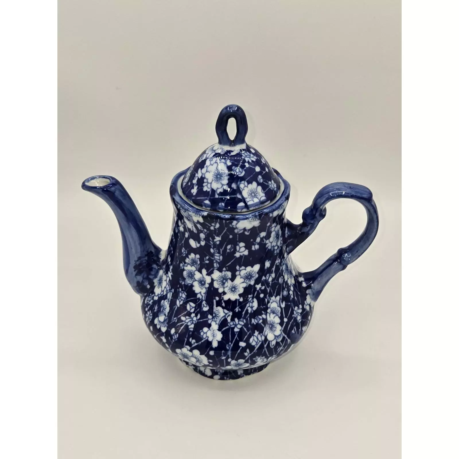plant/Antique Chinese Qing Hua Ceramic Blue Flower Tea Pot-6