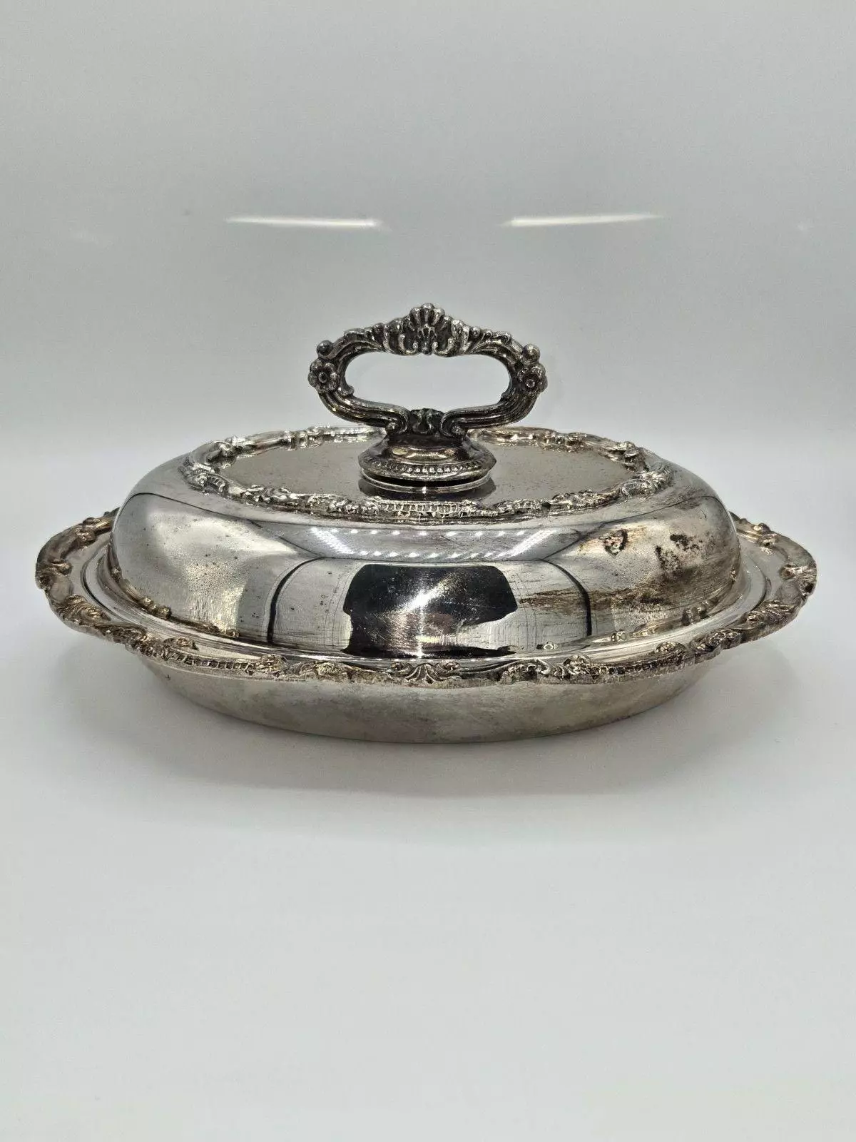 plant/Goldfeder Silverware Company Silver Plated Covered Vegetable Dinner Service Dish-1