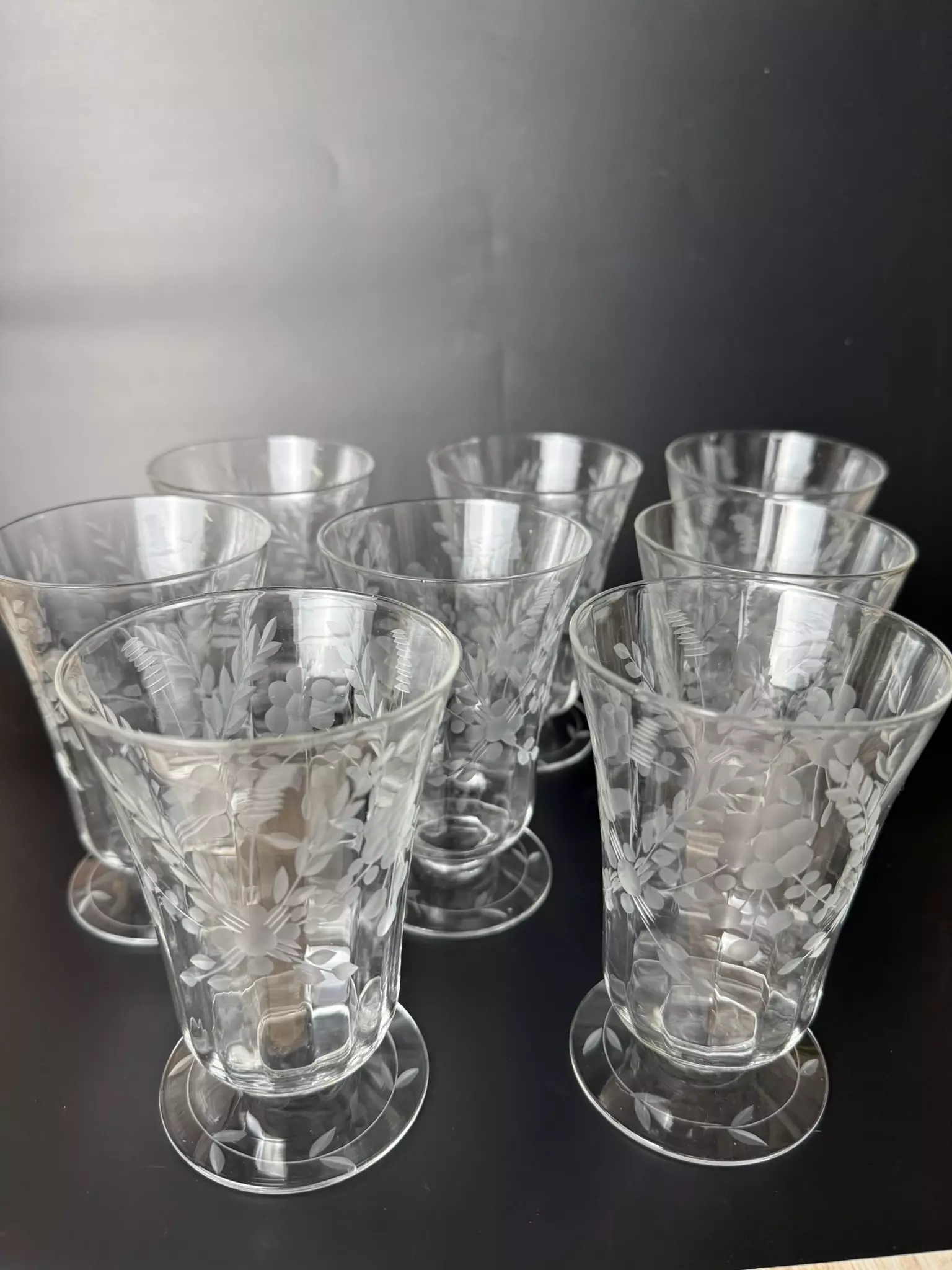 plant/Set of 8 Etched Crystal Juice Glasses – $85 (Free Shipping!)-0
