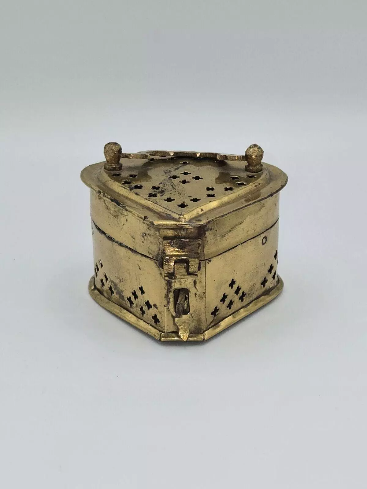 plant/Vintage Brass Cricket Box India-0