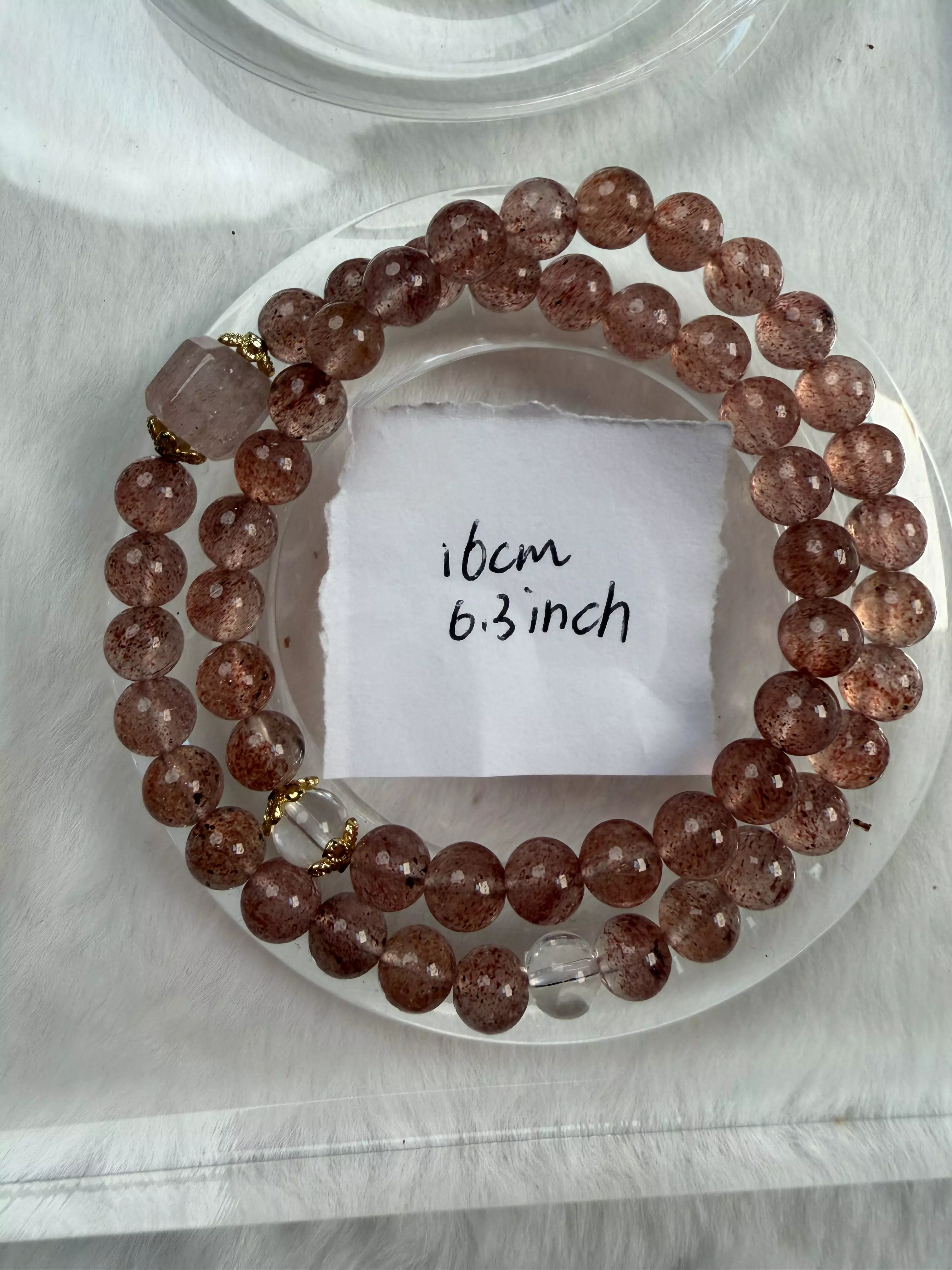 plant/Natural Strawberry Quartz Double Loop Bracelet -CC2509A004-0