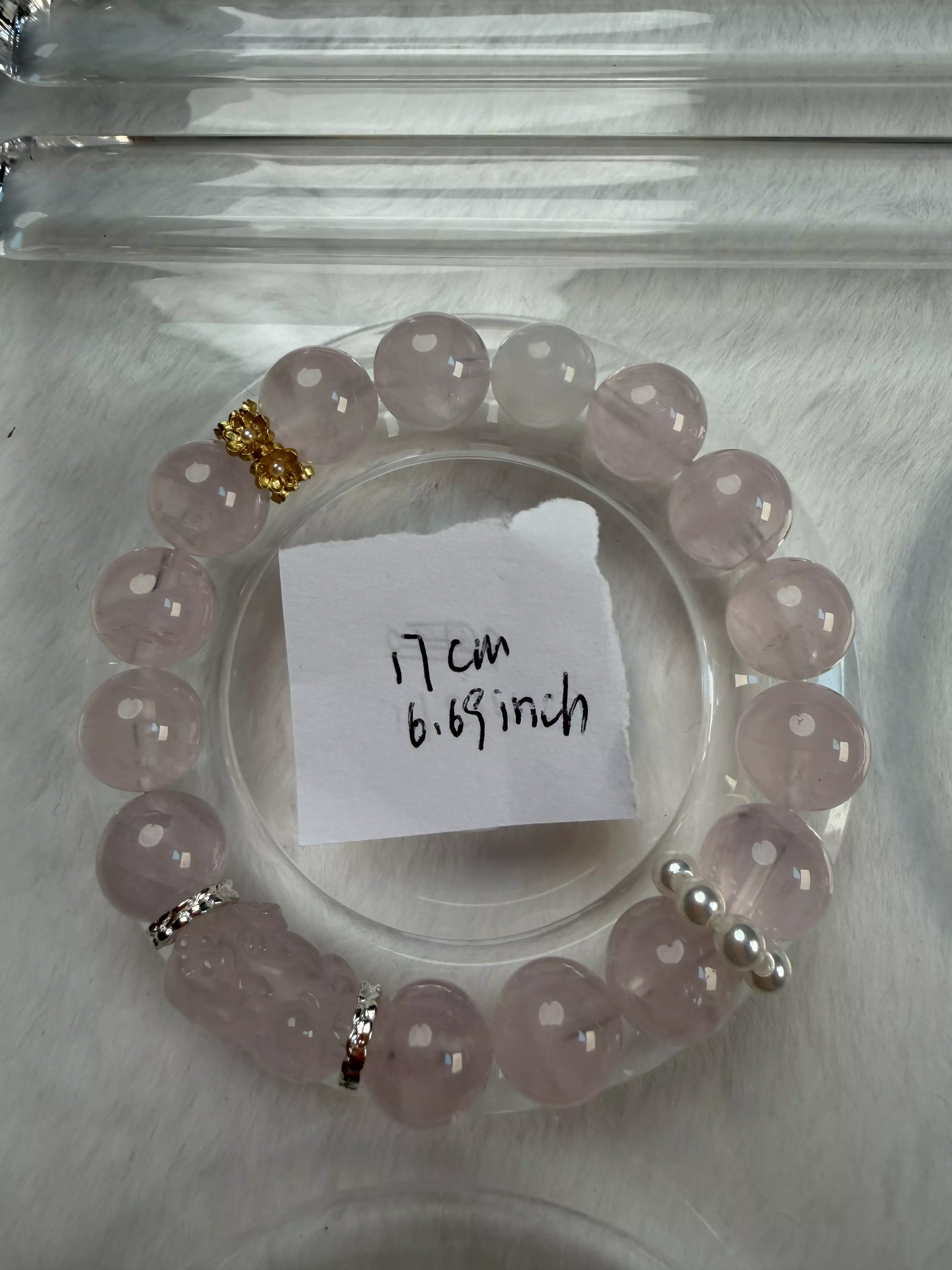 plant/Natural Rose Quartz Beaded Bracelet -CC2509A003-0