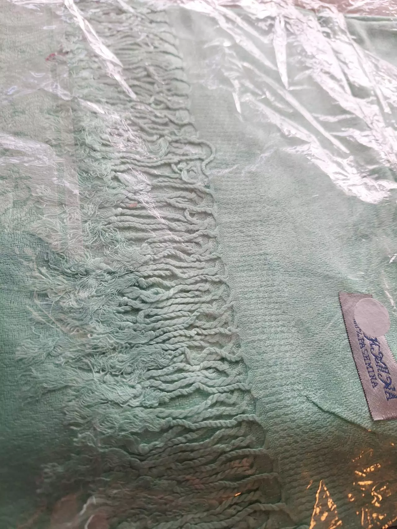 plant/100% Pure Pashmina Scarf Turquoise Blue-3