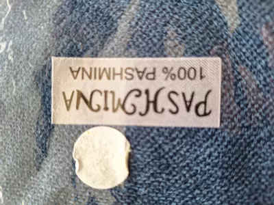 plant/100% Pure Pashmina Scarf Vibrant Blue-2-thumbnail