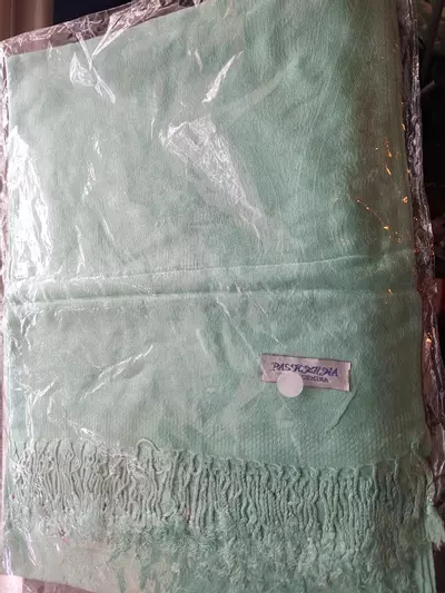 plant/100% Pure Pashmina Scarf Turquoise Blue-0-thumbnail