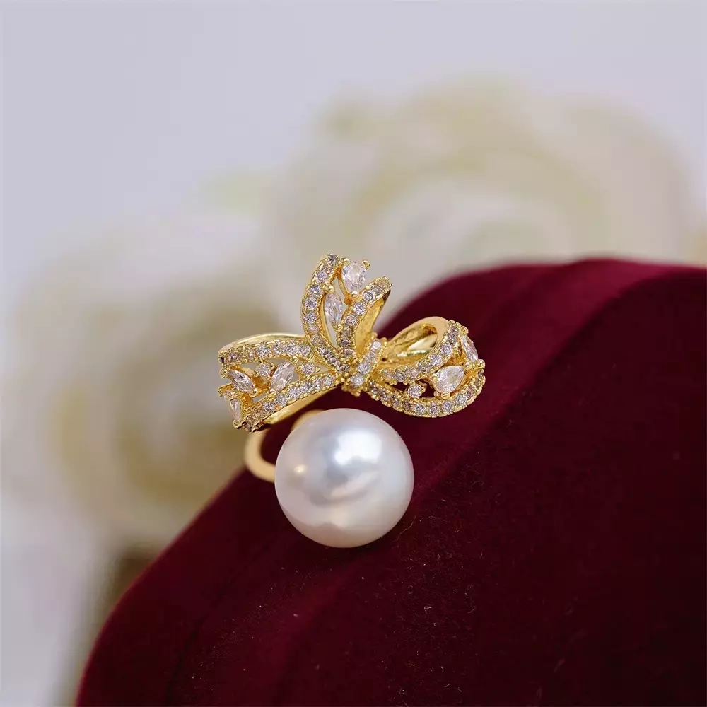 plant/Stainless steel ring accessories no pearls-1