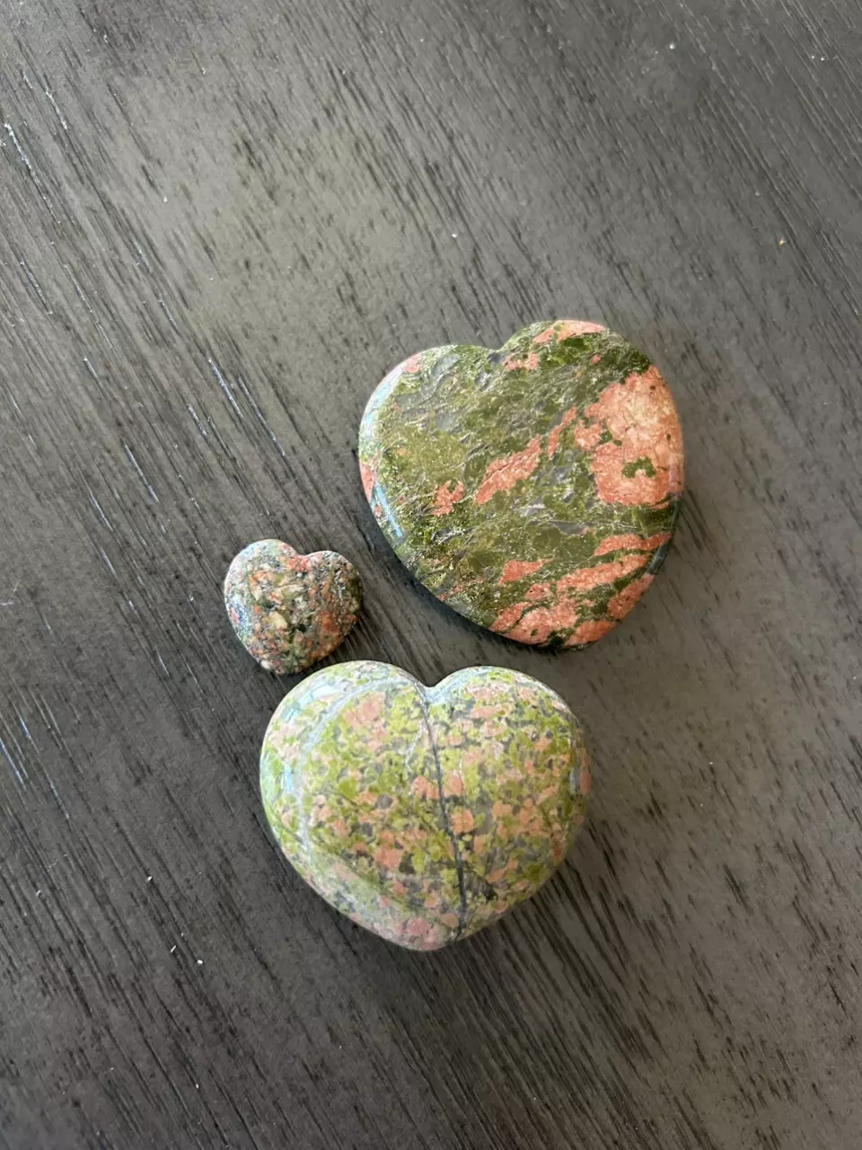 plant/Unakite Heart Trio 💚💚💚-0