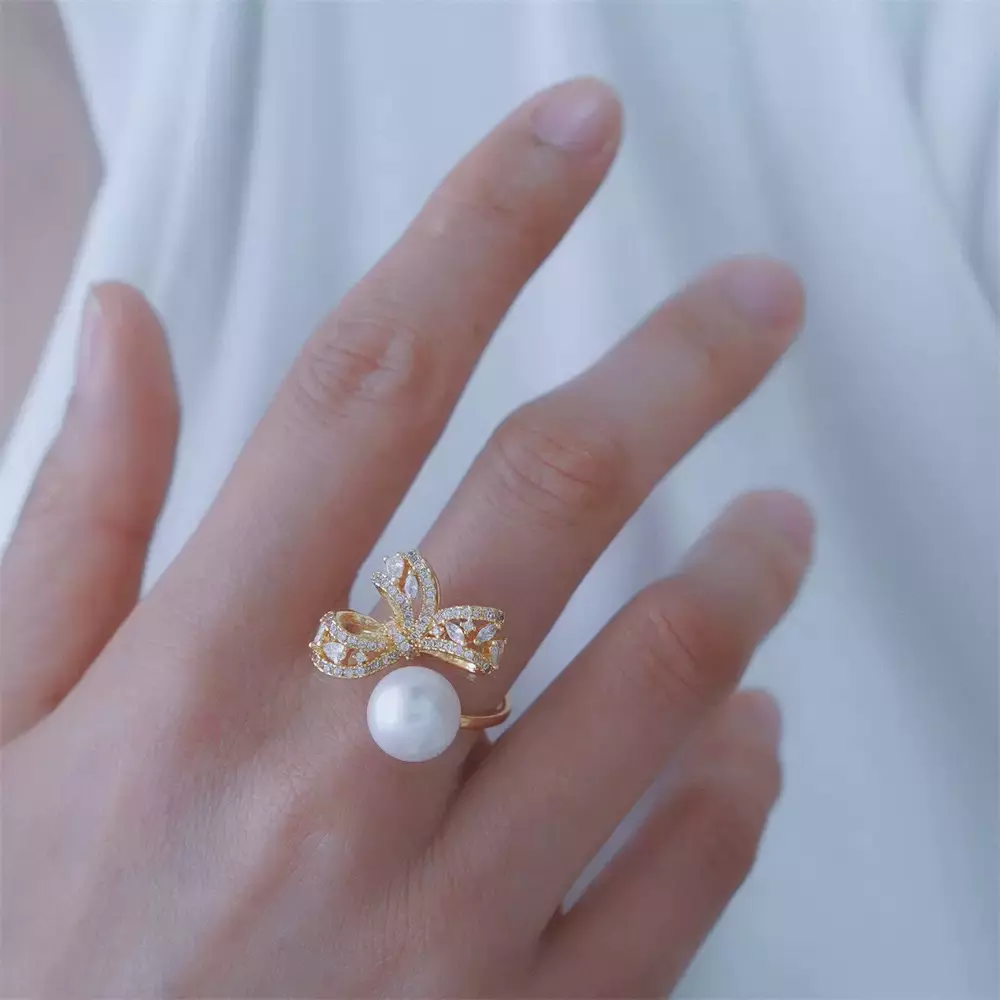 plant/Stainless steel ring accessories no pearls-0