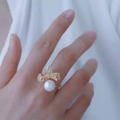 plant/Stainless steel ring accessories no pearls-0-thumbnail