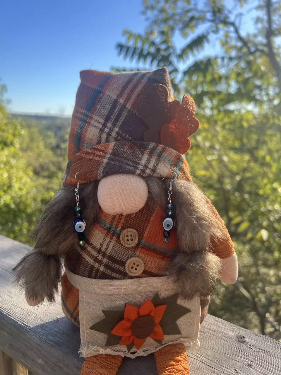 plant/Handmade Evil Eye Earrings-2