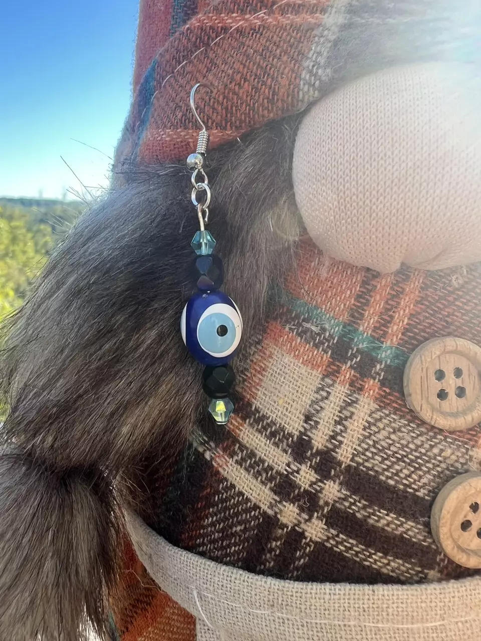 plant/Handmade Evil Eye Earrings-0