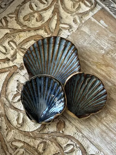plant/Seashell Ring Dish - medium size blue-2-thumbnail