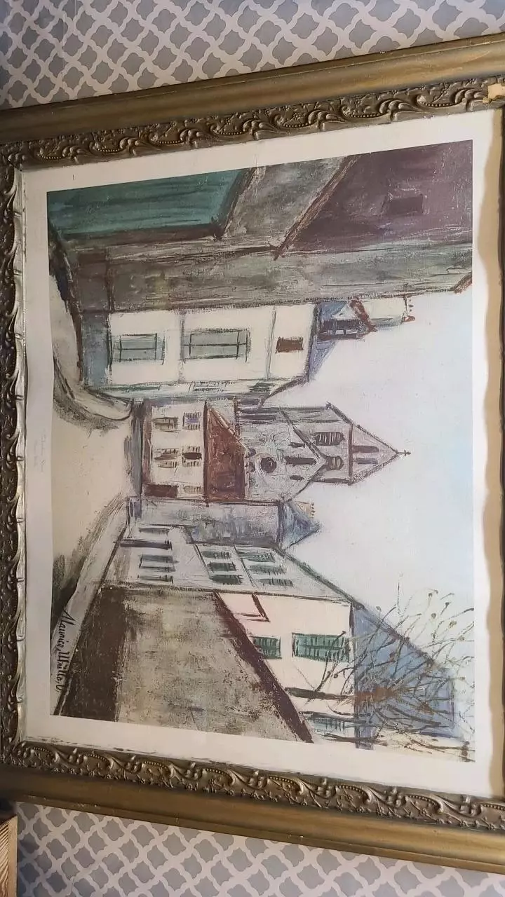 plant/Maurice Utrillo 20x16 Suburban Street Print w/ Decorative Frame-1