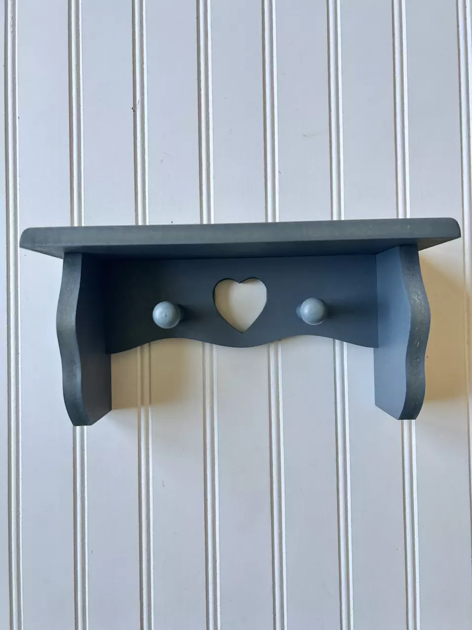 plant/Country blue wooden heart shelf-0