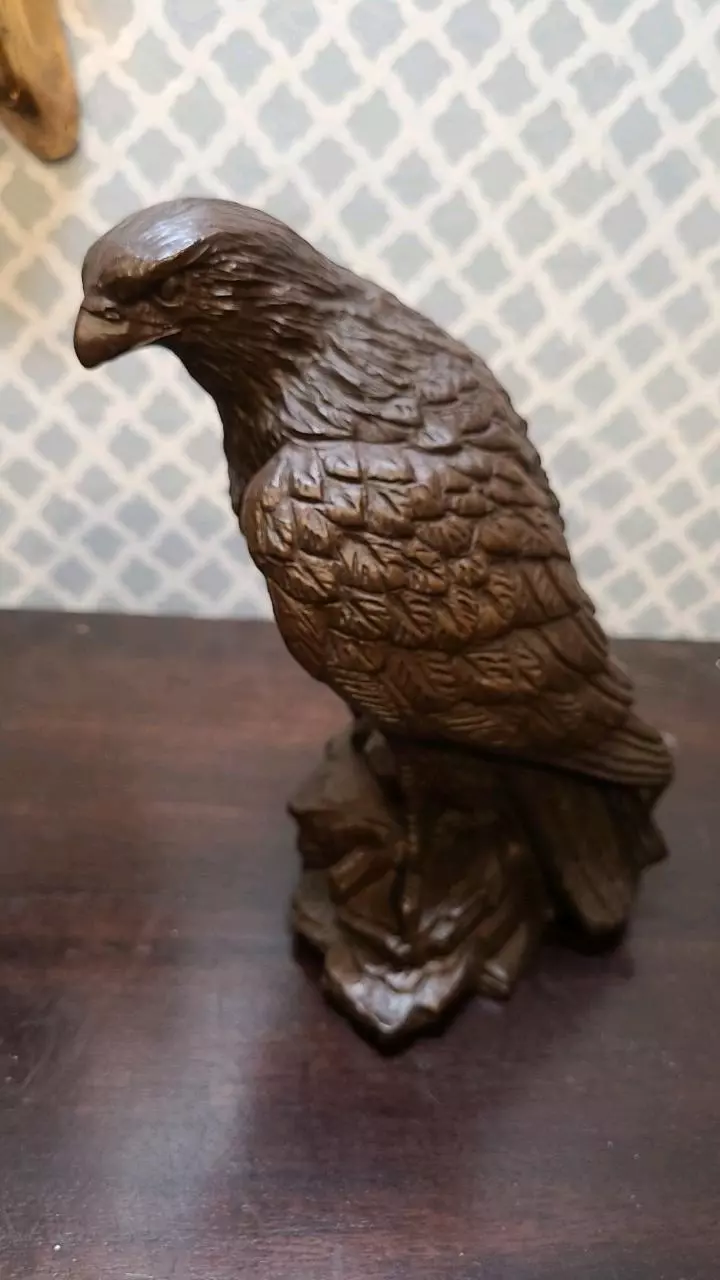plant/Vintage Red Mill Mrg Bald Eagle Statue Figurine Handcrafted in USA 7.5"-0
