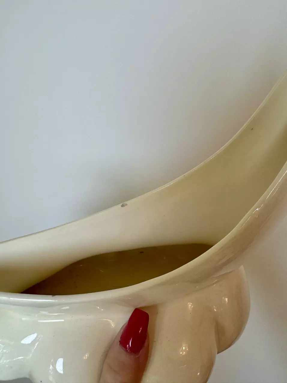 plant/Vintage Ceramic Crescent Planter-3