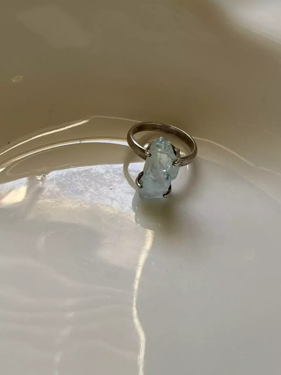 plant/size 7 blue stone sterling silver ring-1