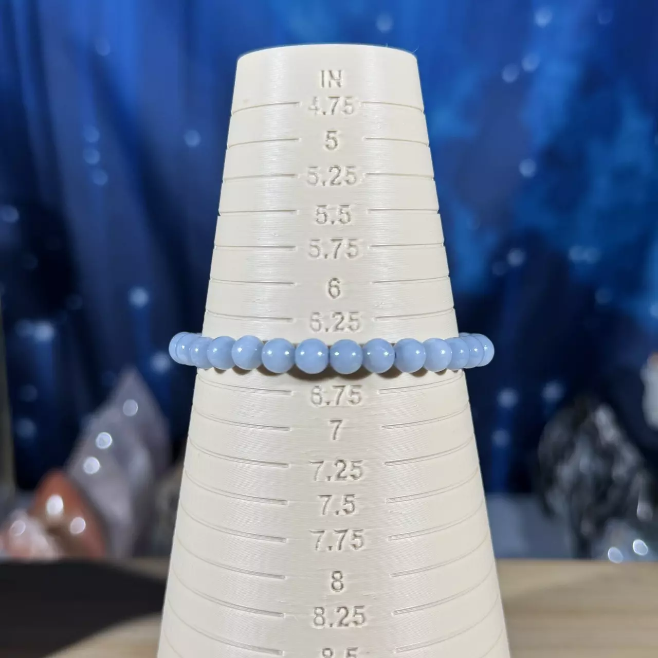plant/One (1) Angelite stretchy bracelet | 6mm beads | 6.5" wrist-1