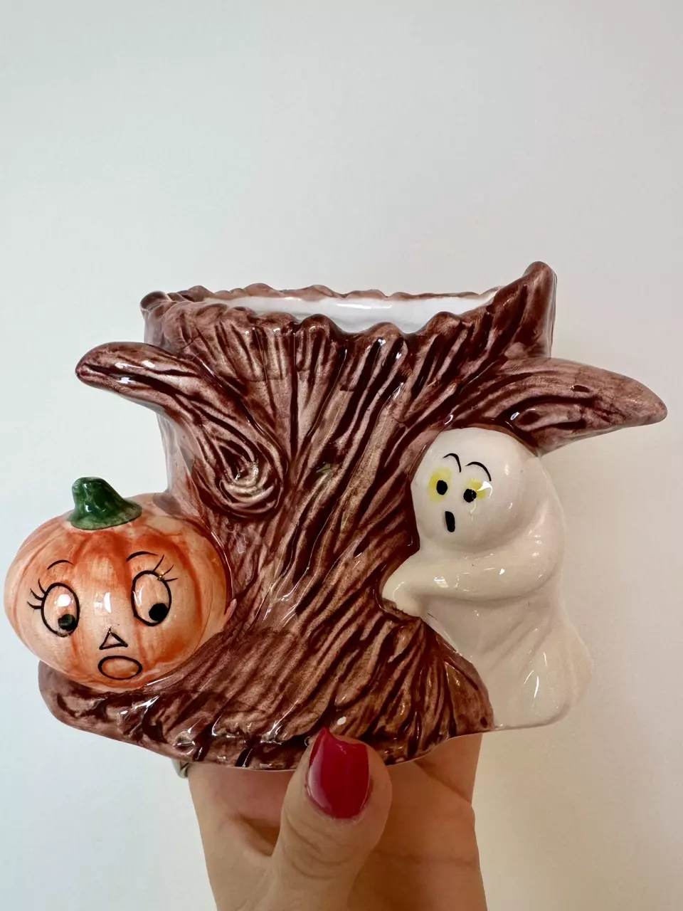 plant/Vintage Halloween Ceramic Planter-0