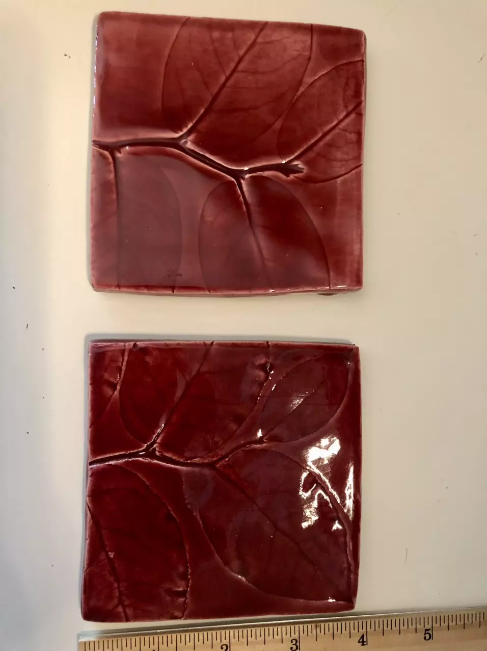 plant/Earth Mark Studio ceramic Lemon leaves vintage coasters-0