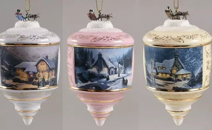 plant/Bradford Edition Thomas Kincade Heirloom Glass Ornaments-0