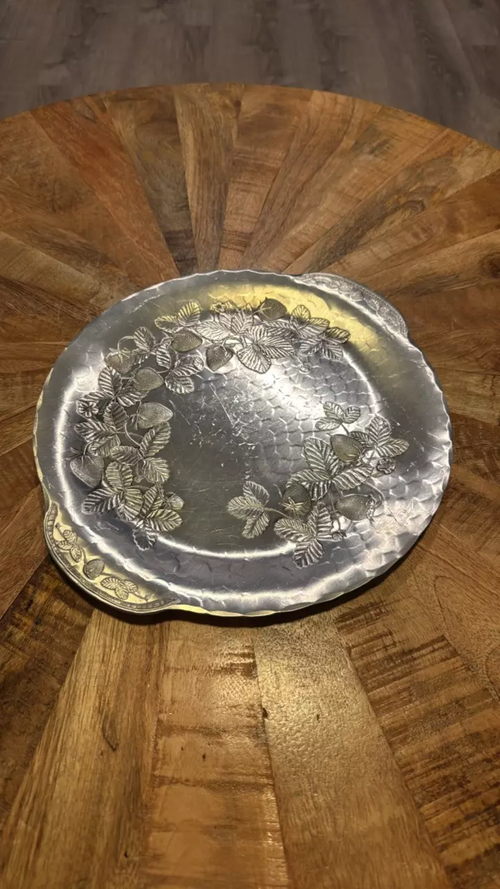 plant/Hand Wrought Aluminum Tray-0