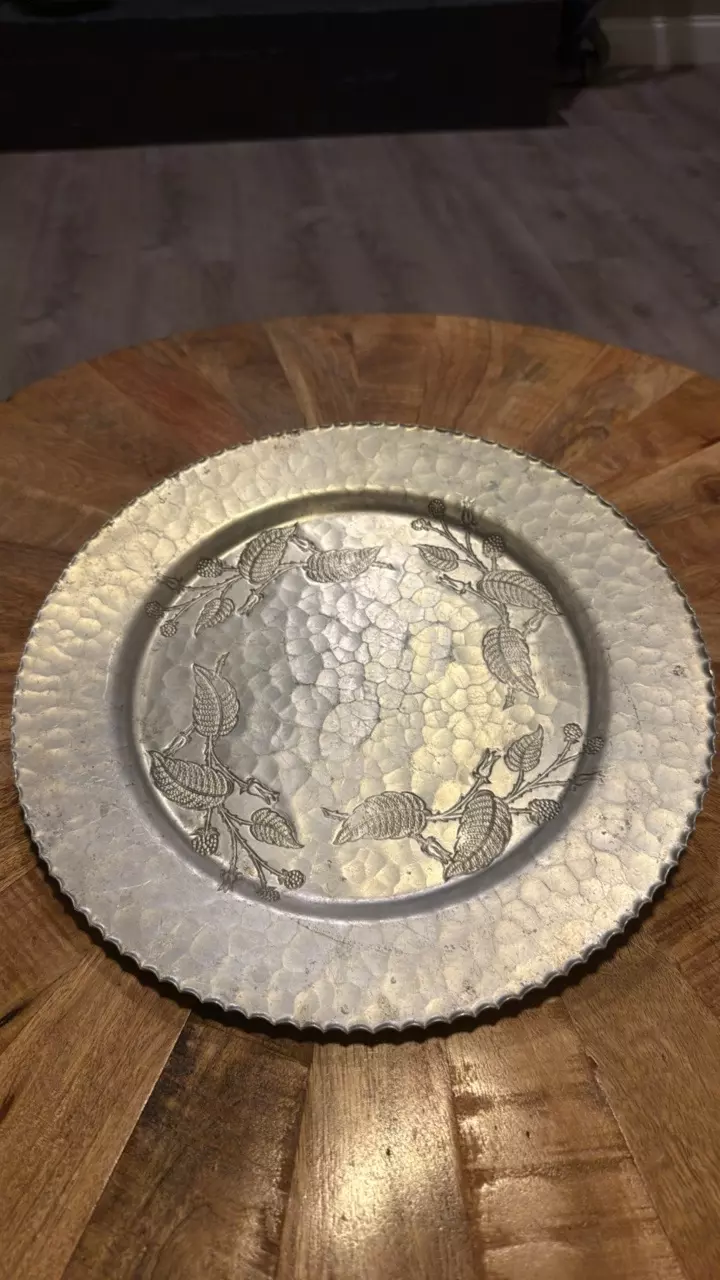 plant/Hand Wrought Raspberry Tray-0