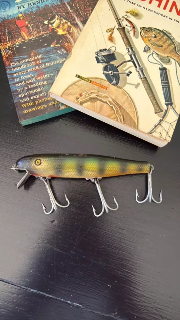 Vintage Pflueger Palomine Fishing Lure ($30) from @blue_herondesigns