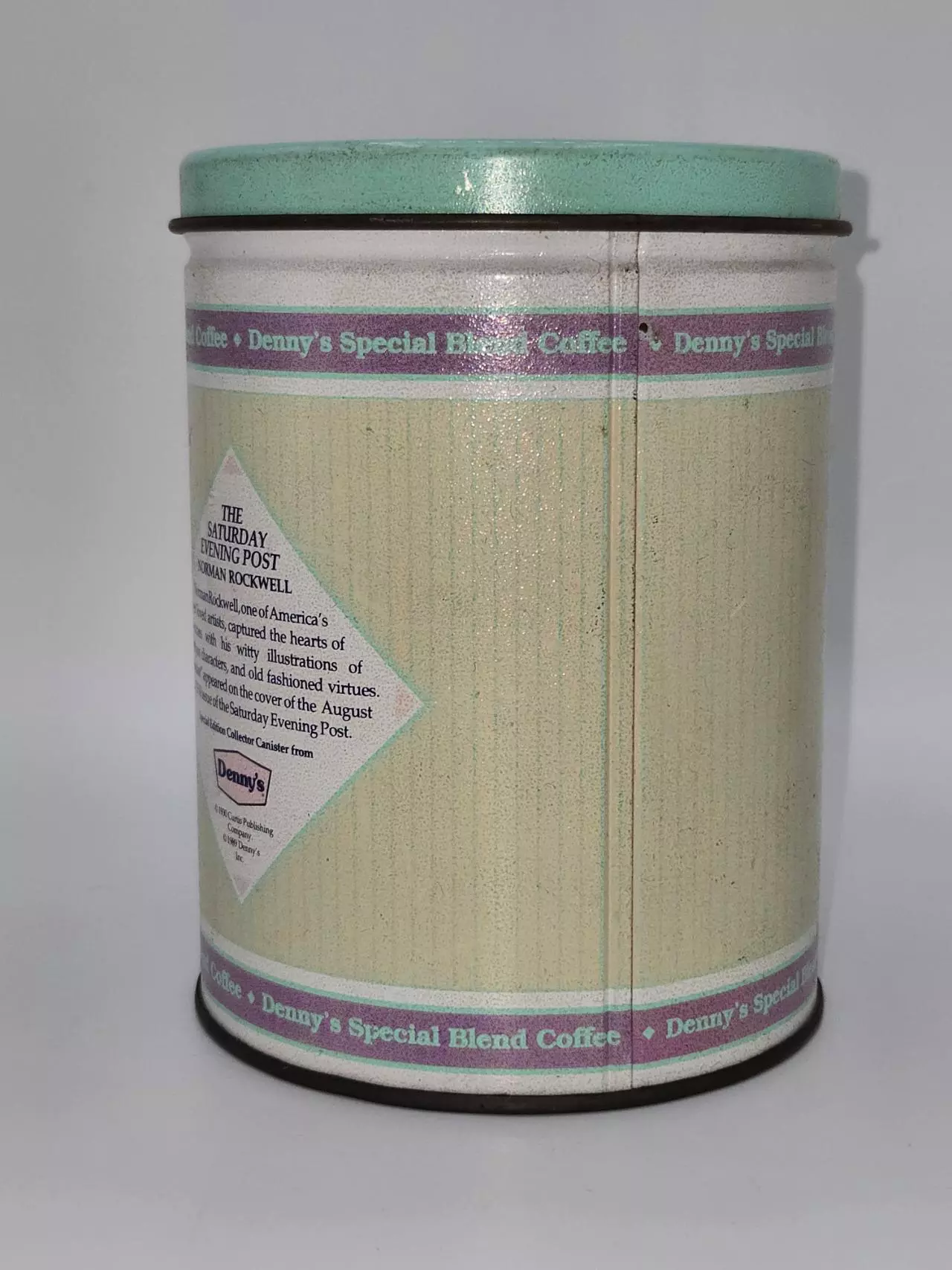 plant/Denny's Special Blend Coffee Tin ft. Norman Rockwell Advertisement 1989-1