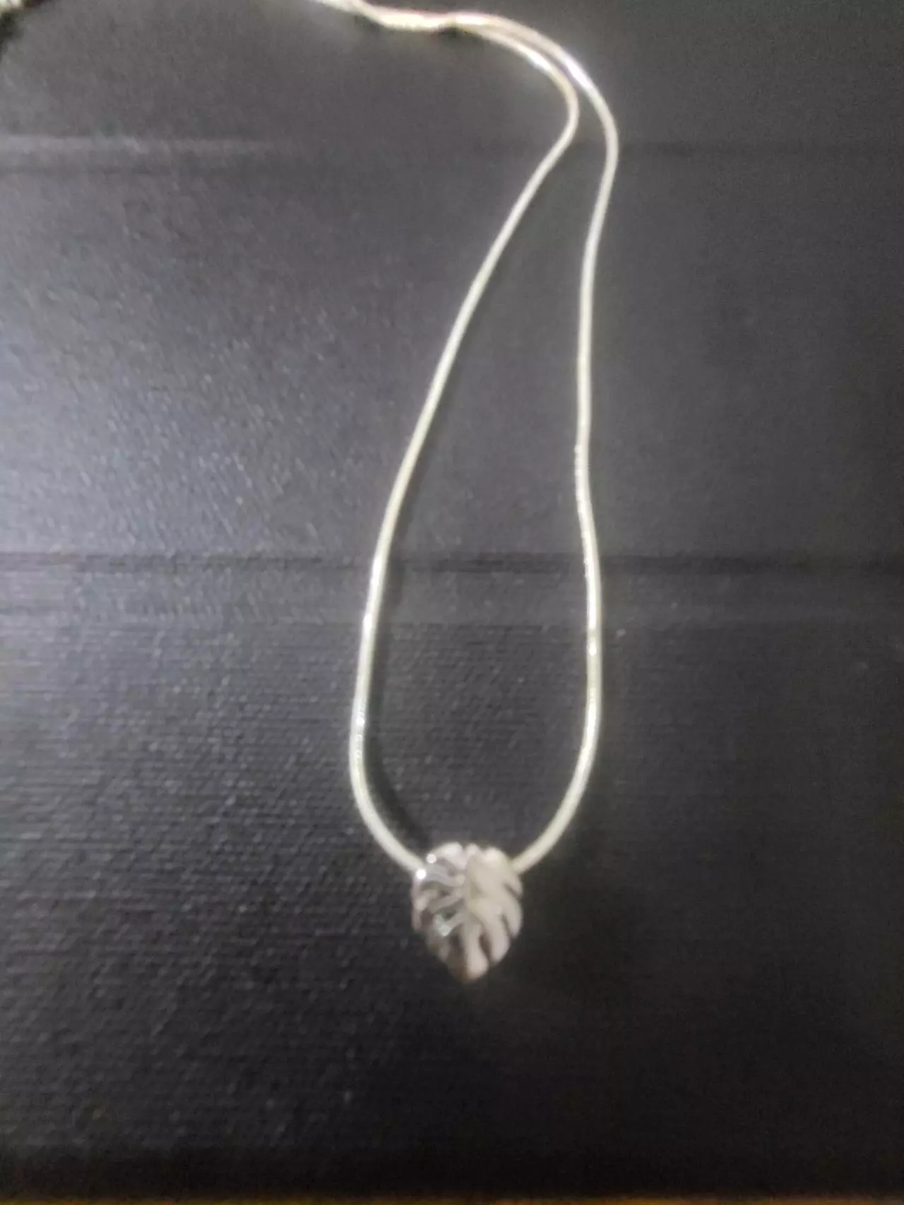 plant/Sterling silver monstera necklace-1