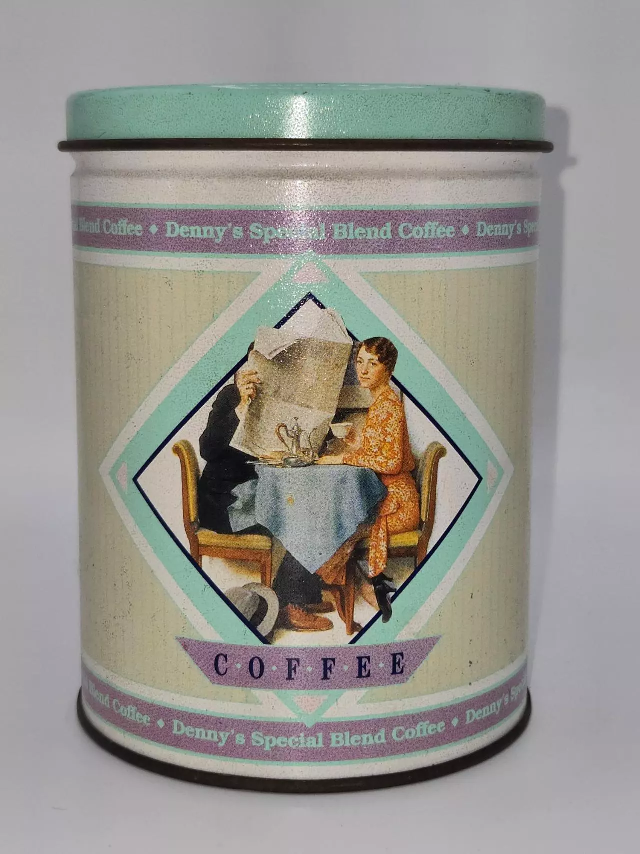 plant/Denny's Special Blend Coffee Tin ft. Norman Rockwell Advertisement 1989-0