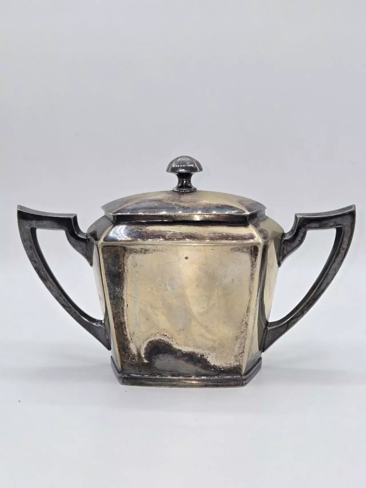 plant/Sheffield Silverplate Lidded Sugar Bowl-0