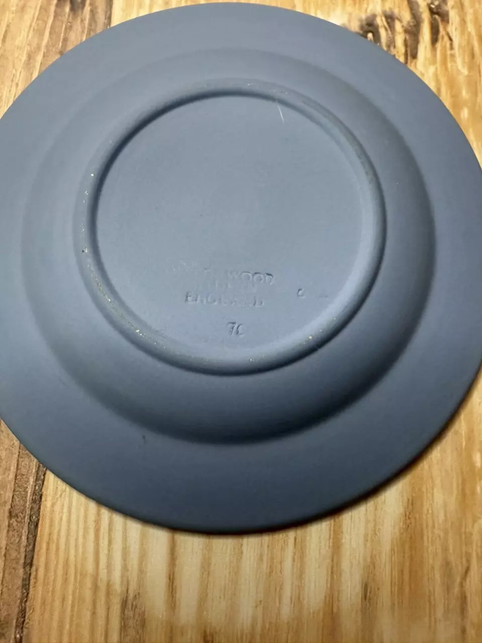 plant/#50 — Wedgwood Blue Jasperware Shakespeare Portrait Plate (4.5”)-1