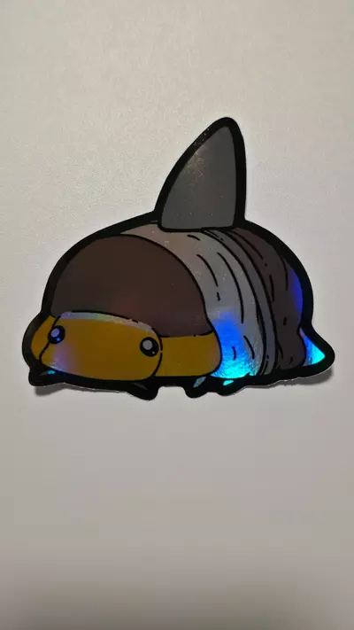 plant/Sticker - White Shark - Holographic 3"-1-thumbnail