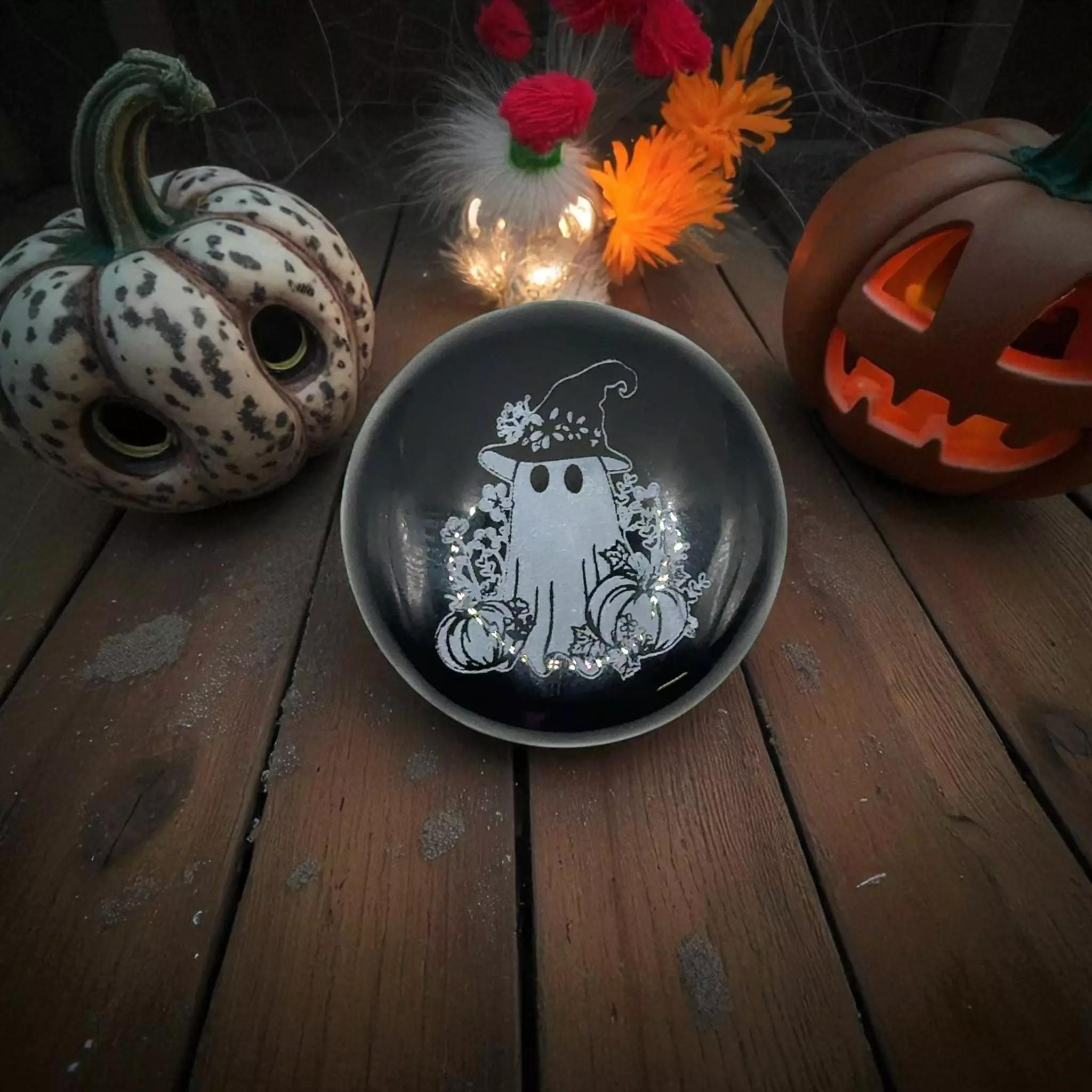 plant/57.53 Carat Round Engraved Black Onyx Gemstone-0