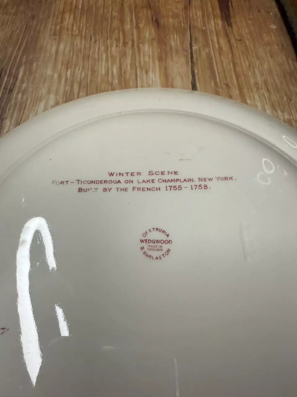 plant/#46 — Wedgwood “Winter Scene – Fort Ticonderoga” 9” Plate-1