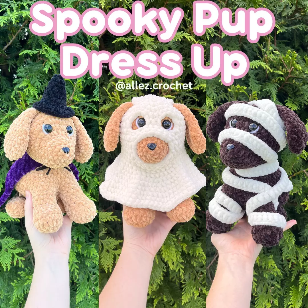 plant/👻🐶PDF CROCHET PATTERN: Spooky Pup Dress Up! (NOT a physical product!)-0