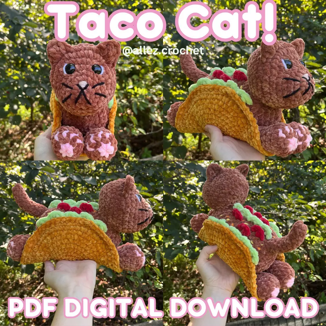 plant/🌮🐈PDF CROCHET PATTERN: Taco Cat! (NOT a physical plushie!)-0