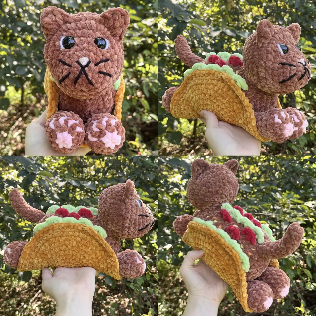 plant/🌮🐈PDF CROCHET PATTERN: Taco Cat! (NOT a physical plushie!)-1